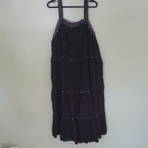 Old Navy Black Maxi Dress with White Accents